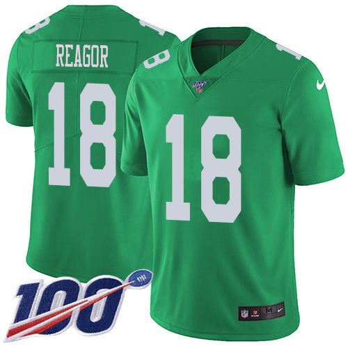 Nike Eagles #18 Jalen Reagor Green Youth Stitched NFL Limited Rush 100th Season Jersey